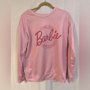Barbie Pink oversized medium crew neck sweater come on Barbie let’s go party​